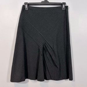 Anthropologie Charcoal Gray Pleat Stitch Midi Skirt Size 6